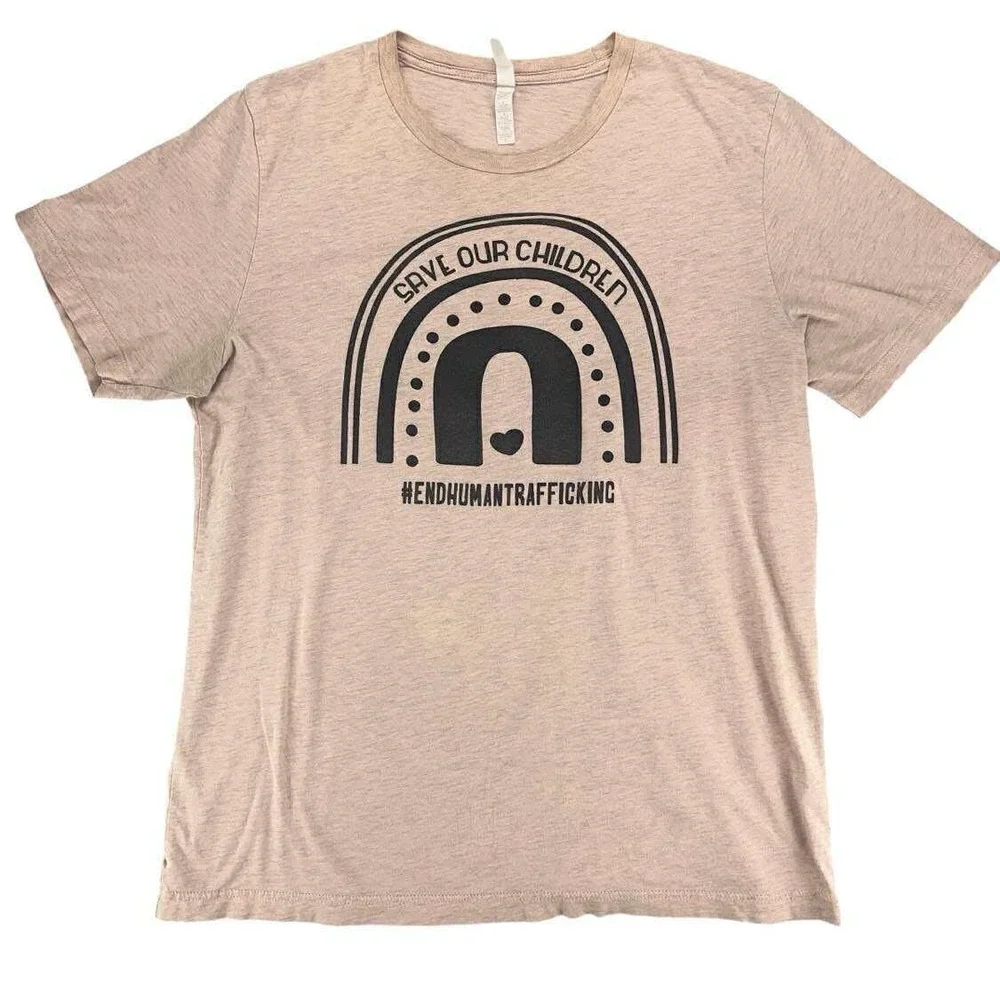 Bella‎ Canvas Vintage Save Our Children End Human Trafficking Graphic Tee L